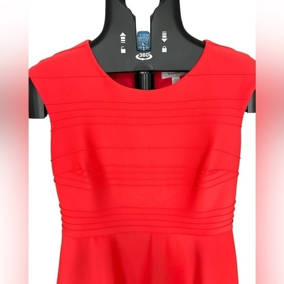 Dress Barn Coral Red Fit And Flare Sleeveless Knee Length Cocktail Dress Size 4 - Picture 4 of 12